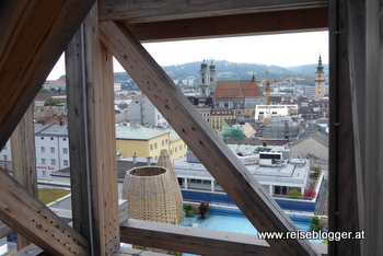 Blick vom Keine-Sorgen-Turm auf Linz